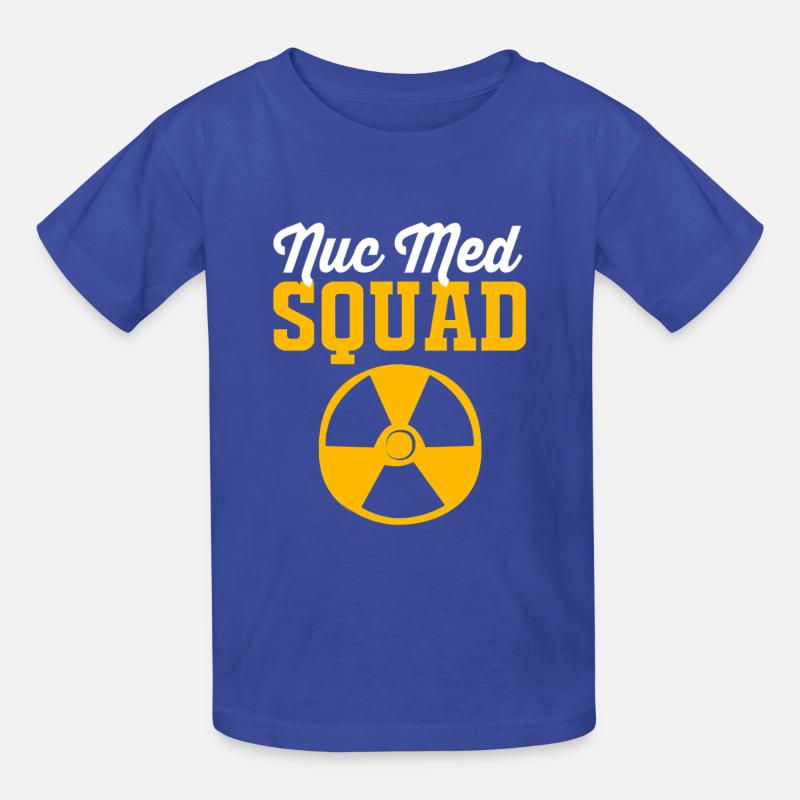 Nuklear Nuklearmedizin Atom Radiologie - Kinder T-Shirt von Russell - Royalblau