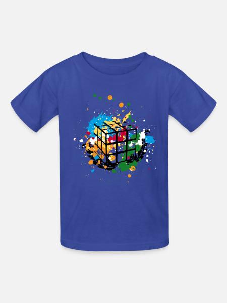 Rubik's Cube Zauberwürfel Splatter - Kinder T-Shirt von Russell - Royalblau