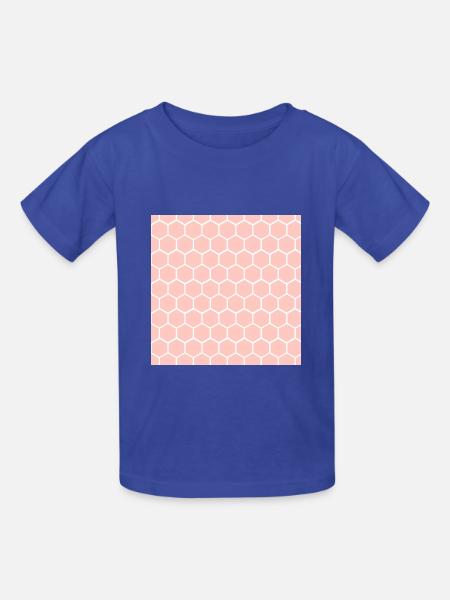 Rosa Waben-Muster - Kinder T-Shirt von Russell - Royalblau