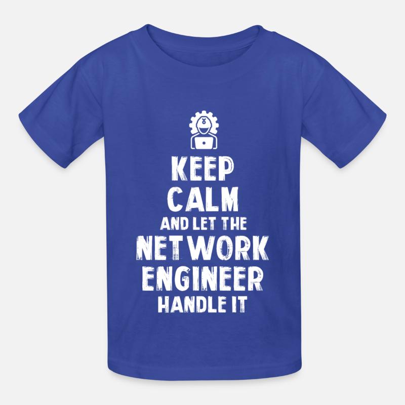 Keep Calm and let the Network Engineer handle it - Kinder T-Shirt von Russell - Royalblau
