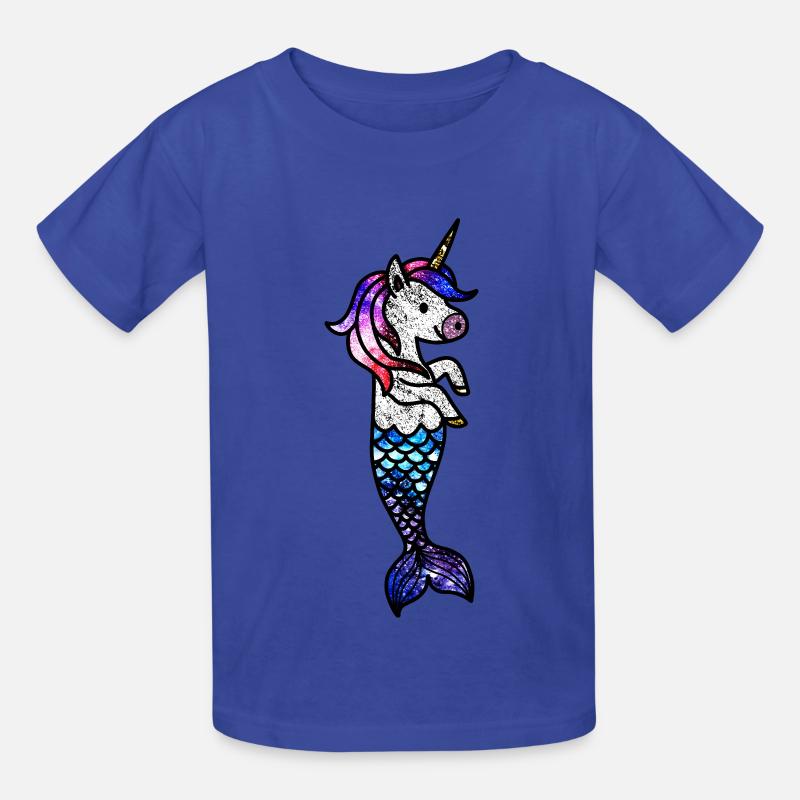 Kosmisches Meeres-Einhorn - Kinder T-Shirt von Russell - Royalblau