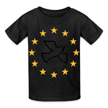 Europäische Friedenstaube - Kinder T-Shirt von Russell - Schwarz - Vorne - AI Model Kid Male (0cm)