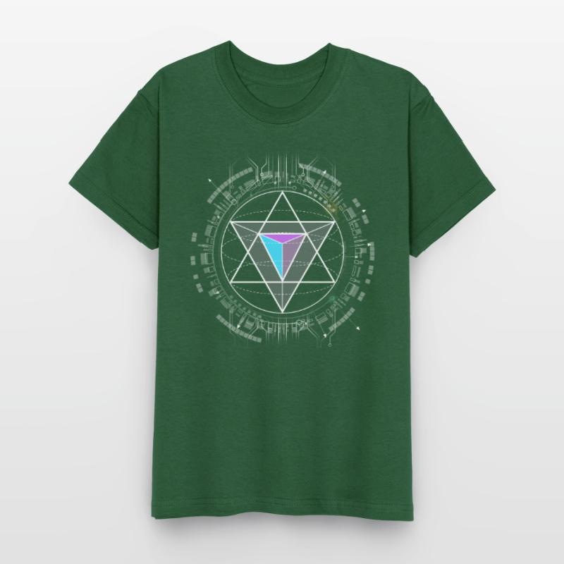 nerd cpu pyramid illuminati game wow hacker code Kids T-Shirt by Russell