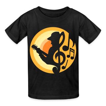 Gitarist - Kinderen T-shirt - zwart - Voor - AI Model Kid Male (0cm)