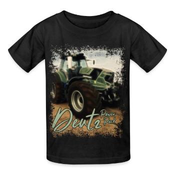 Deutz Traktor Kraftpaket - Traktor Power Pack - Kinder T-Shirt von Russell - Schwarz - Vorne - AI Model Kid Male (0cm)