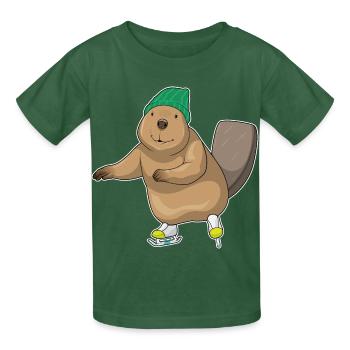 Patins à glace Beaver - T-shirts Russell Enfant - vert bouteille - Devant - AI Model Kid Male (0cm)