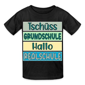 Tschüss Grundschule Hallo Realschule Schulwechsel - Kinder T-Shirt von Russell - Schwarz - Vorne - AI Model Kid Male (0cm)