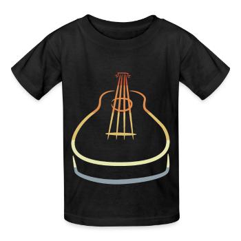 Croquis de ukulélé rétro - T-shirts Russell Enfant - noir - Devant - AI Model Kid Male (0cm)