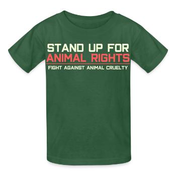 Défendez les droits des animaux - T-shirts Russell Enfant - vert bouteille - Devant - AI Model Kid Male (0cm)