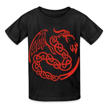 Dragon celte rouge - T-shirts Russell Enfant - noir - Devant - AI Model Kid Male (0cm)