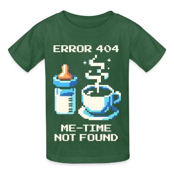 Erreur 404 : Me-Time est manquant | Maman, Café, Vie Quotidienne - T-shirts Russell Enfant - vert bouteille - Devant - AI Model Kid Male (0cm)
