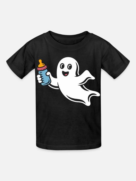 Fröhlicher Geist mit Fläschchen - Kinder T-Shirt von Russell - Schwarz