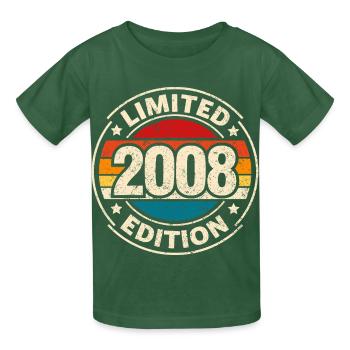 Vintage 2008 – 18. Geburtstag Meilenstein Design - Kinder T-Shirt von Russell - Flaschengrün - Vorne - AI Model Kid Male (0cm)