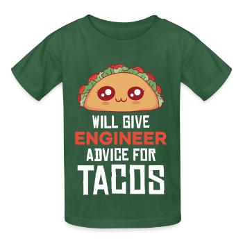 Taco Wortwitz: Ingenieur-Beratung - Kinder T-Shirt von Russell - Flaschengrün - Vorne - AI Model Kid Male (0cm)