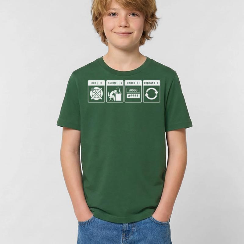 Eat Sleep Code Repeat – Coder Workflow Design Kinder T-Shirt von Russell
