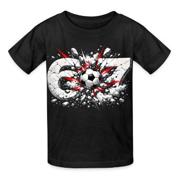 67 Fußball Sechs Sieben Meme Lustig Geschenk - Kinder T-Shirt von Russell - Schwarz - Vorne - AI Model Kid Male (0cm)