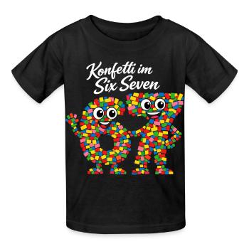 67 Six Seven Konfetti Im Herzen - Kinder T-Shirt von Russell - Schwarz - Vorne - AI Model Kid Male (0cm)