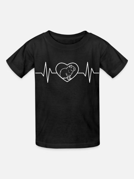 Capybara Heart - Kinder T-Shirt von Russell - Schwarz