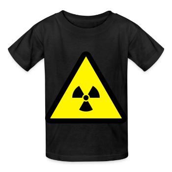 RADIOAKTIV - Kinder T-Shirt von Russell - Schwarz - Vorne - AI Model Kid Male (0cm)