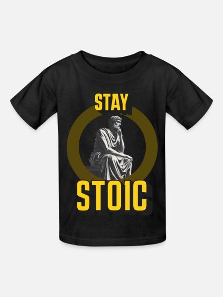 Stay Stoic - Kinder T-Shirt von Russell - Schwarz
