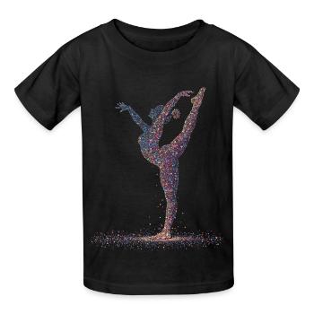 Turnen Gymnastik Turnerin Akrobatik - Kinder T-Shirt von Russell - Schwarz - Vorne - AI Model Kid Male (0cm)