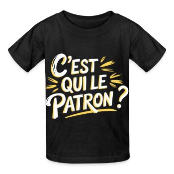 C'est qui le patron ? - T-shirts Russell Enfant - noir - Devant - AI Model Kid Male (0cm)
