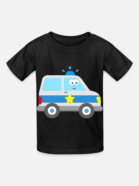 Kinder Polizeiauto - Kinder T-Shirt von Russell - Schwarz
