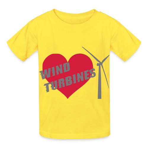 wind turbine grey - Kids T-Shirt by Russell