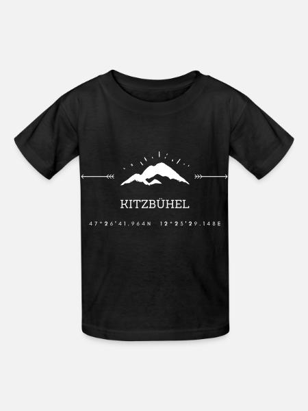 Minimalistisches Kitzbühel-Logo - Kinder T-Shirt von Russell - Schwarz