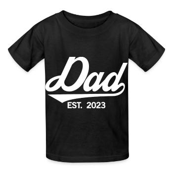 Dad Est. 2023, Dad To Be, Pregnancy Announcement - Kids T-Shirt by Russell - black - Front - AI Model Kid Male (0cm)