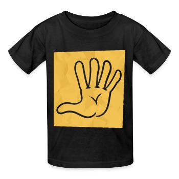 5th Birthday, 5 Years Old Young Girl, 5 Fingers - Kids T-Shirt by Russell - black - Front - AI Model Kid Male (0cm)