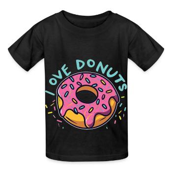 Donut Passion - Amour, Vie, Donuts! - T-shirts Russell Enfant - noir - Devant - AI Model Kid Male (0cm)