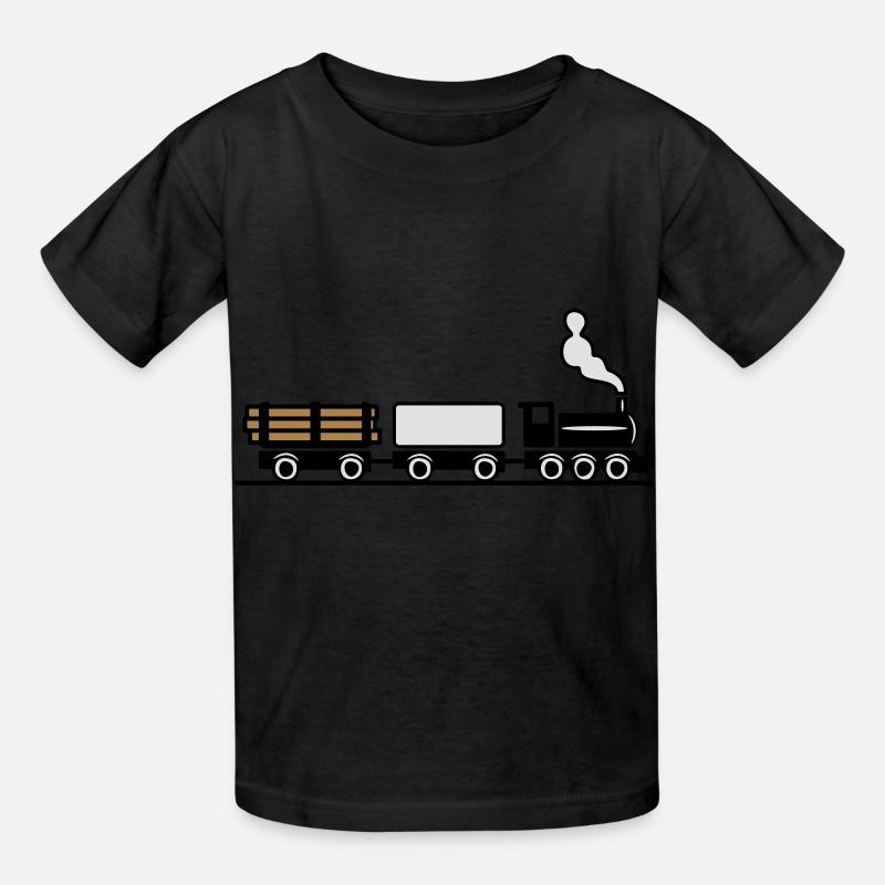 dampflok chemin de fer train de marchandises de jo - T-shirts Russell Enfant - noir