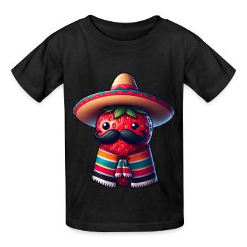 Cinco de Mayo Fraise à moustache - T-shirts Russell Enfant - noir - Devant - AI Model Kid Male (0cm)