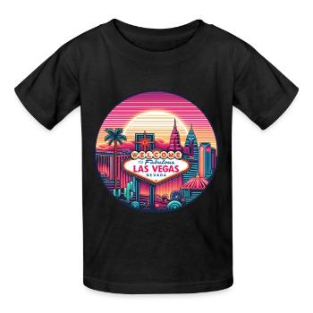 Las Vegas - Kinder T-Shirt von Russell - Schwarz - Vorne - AI Model Kid Male (0cm)
