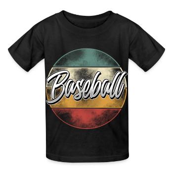 Baseball - Kinder T-Shirt von Russell - Schwarz - Vorne - AI Model Kid Male (0cm)