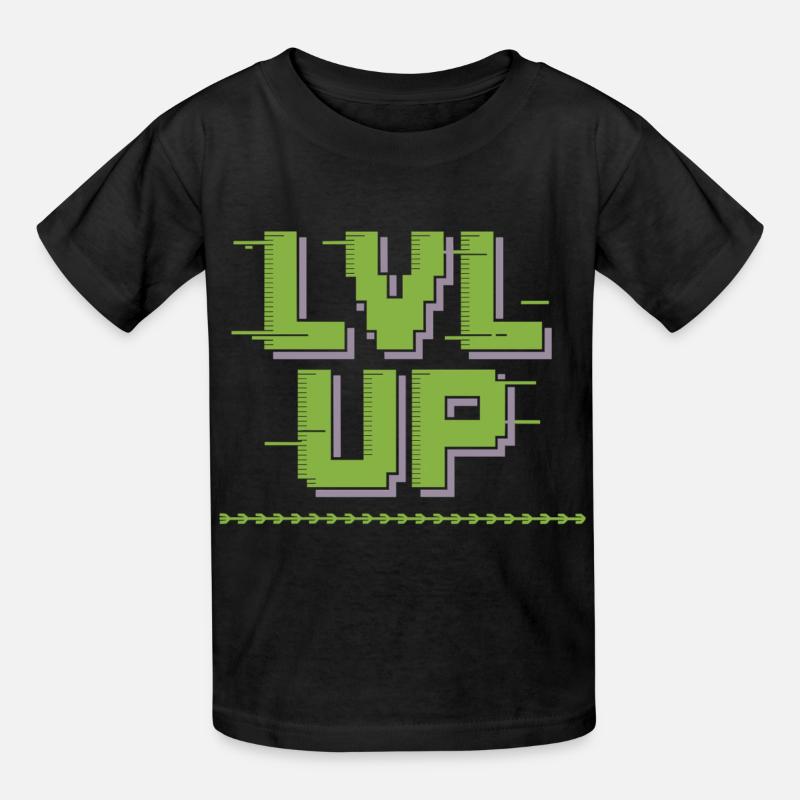 Maglietta da gioco LVL UP - Look pixel - Maglietta per bambini di Russell - nero