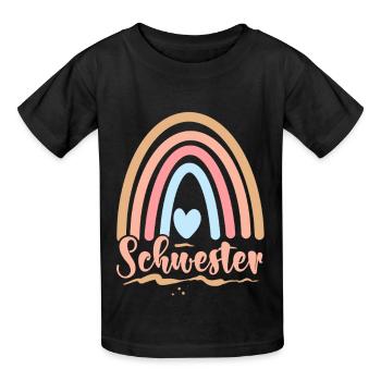 Schwester - Kinder T-Shirt von Russell - Schwarz - Vorne - AI Model Kid Male (0cm)
