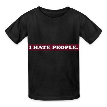 I HATE PEOPLE. - T-shirts Russell Enfant - noir - Devant - AI Model Kid Male (0cm)