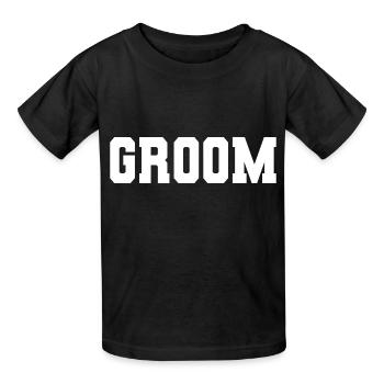Bräutigam - Ehemann zu sein, Hochzeitsfeier Geschenk - Kinder T-Shirt von Russell - Schwarz - Vorne - AI Model Kid Male (0cm)