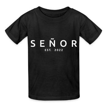 2022 Fête de mariage du marié de fiançailles - T-shirts Russell Enfant - noir - Devant - AI Model Kid Male (0cm)