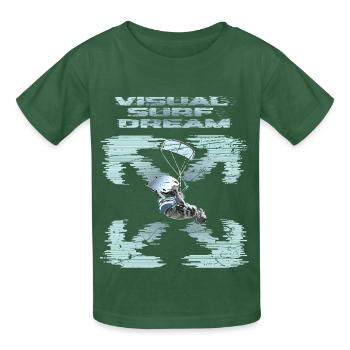 Visual Kitesurfing Dream - Kids T-Shirt by Russell - bottle green - Front - AI Model Kid Male (0cm)