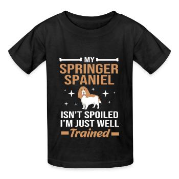 Épagneul springer - T-shirts Russell Enfant - noir - Devant - AI Model Kid Male (0cm)