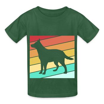 Australian Cattle Dog - Kids T-Shirt by Russell - bottle green - Front - AI Model Kid Male (0cm)