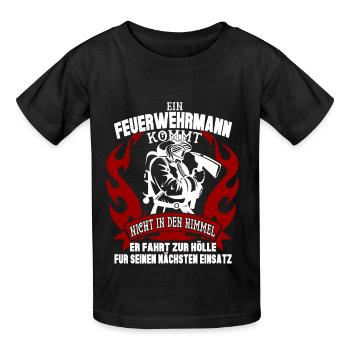 Feuerwehr - Kinder T-Shirt von Russell - Schwarz - Vorne - AI Model Kid Male (0cm)