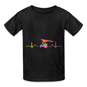 Paratrike Motor-hängegleiter Deltatrike - Kinder T-Shirt von Russell - Schwarz - Vorne - AI Model Kid Male (0cm)