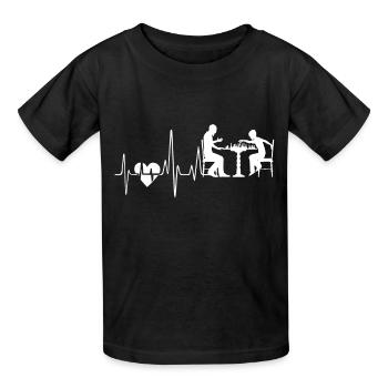Schach Schach Herzschlag - Kinder T-Shirt von Russell - Schwarz - Vorne - AI Model Kid Male (0cm)