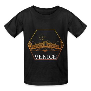 Venedig - Kinder T-Shirt von Russell - Schwarz - Vorne - AI Model Kid Male (0cm)