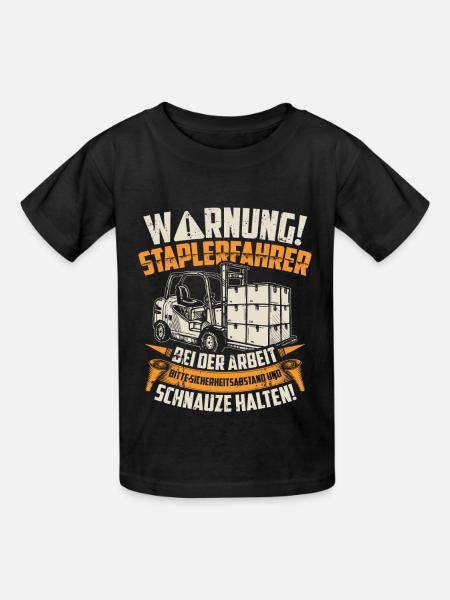 Staplerfahrer Stapler | Lagerist Geschenk - Kinder T-Shirt von Russell - Schwarz