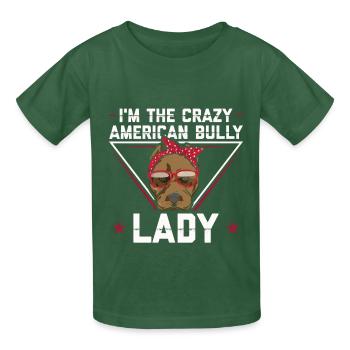 American Bully propriétaire de chien cadeau de maîtresse - T-shirts Russell Enfant - vert bouteille - Devant - AI Model Kid Male (0cm)